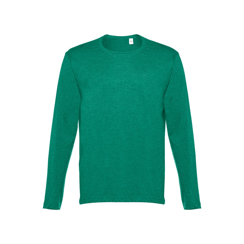 THC BUCHAREST promotional t-shirt in heather green with custom logo branding
