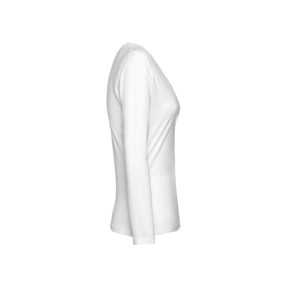THC BUCHAREST WOMEN WH promotional t-shirt in white (detail view) with custom logo branding
