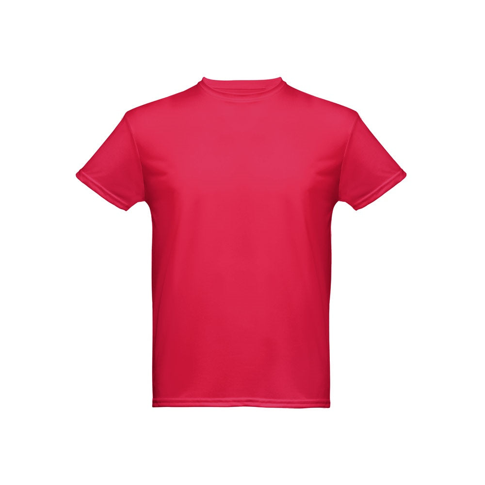 THC NICOSIA promotional t-shirt in red with custom logo branding