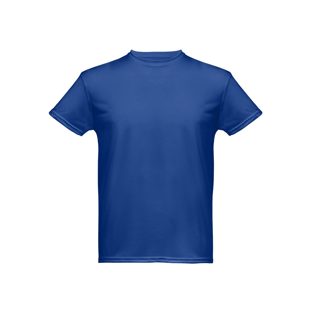THC NICOSIA promotional t-shirt in royal blue with custom logo branding