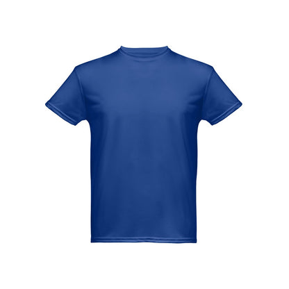 THC NICOSIA promotional t-shirt in royal blue with custom logo branding