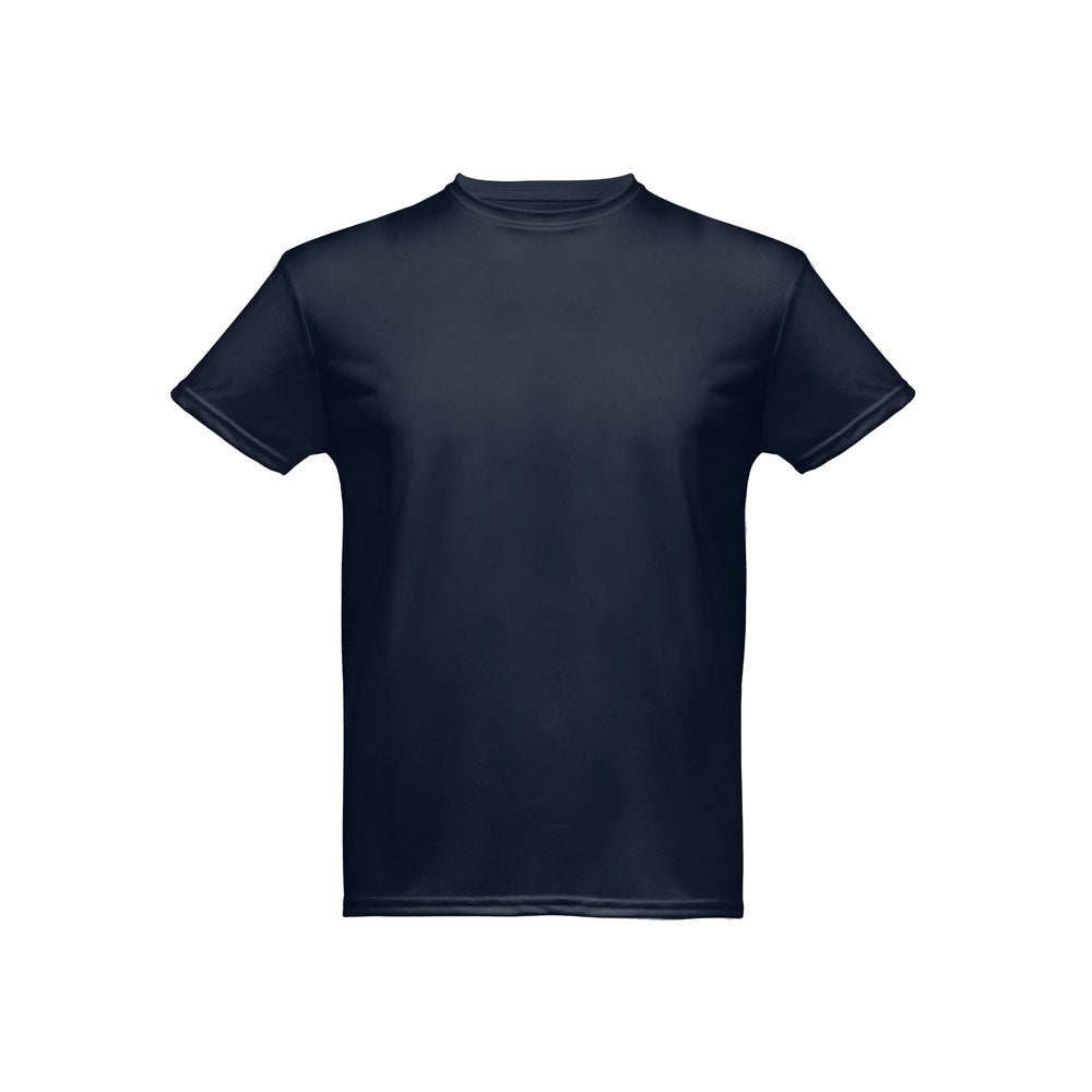 THC NICOSIA promotional t-shirt in navy blue with custom logo branding