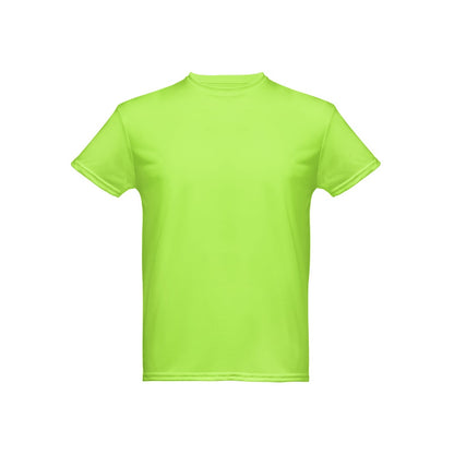 THC NICOSIA promotional t-shirt in hexachrome green (detail view) with custom logo branding