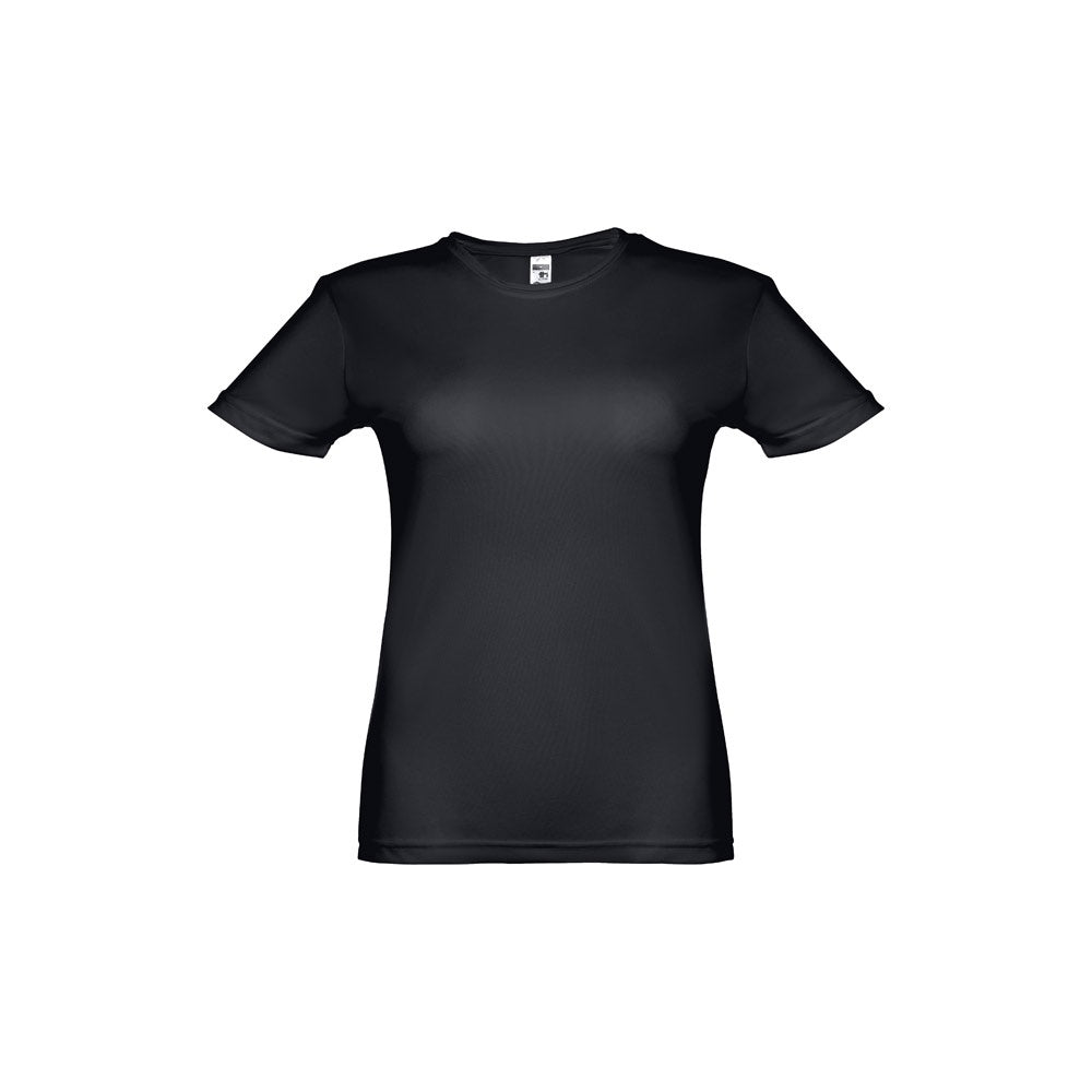 THC NICOSIA WOMEN promotional t-shirt in black with custom logo branding
