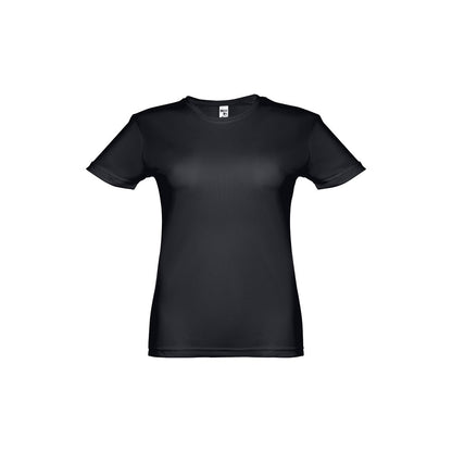 THC NICOSIA WOMEN promotional t-shirt in black with custom logo branding