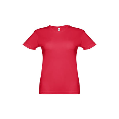 THC NICOSIA WOMEN promotional t-shirt in red (detail view) with custom logo branding