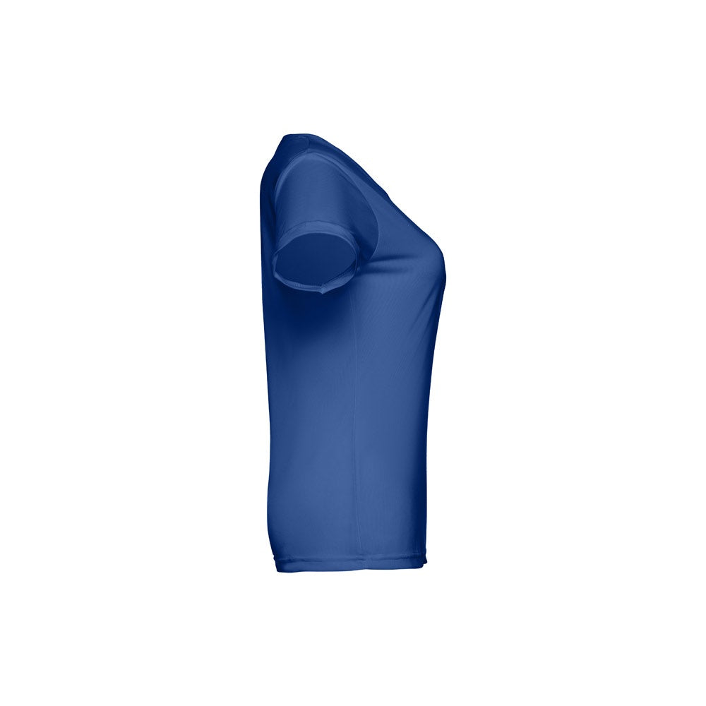 THC NICOSIA WOMEN promotional t-shirt in royal blue (detail view) with custom logo branding