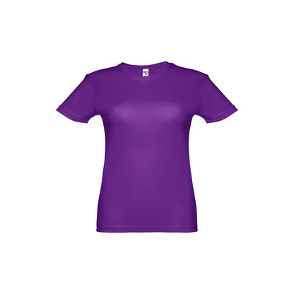 THC NICOSIA WOMEN promotional t-shirt in purple (detail view) with custom logo branding