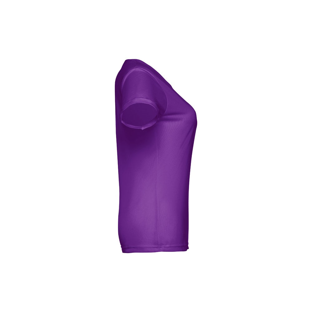 THC NICOSIA WOMEN promotional t-shirt in purple (detail view) with custom logo branding