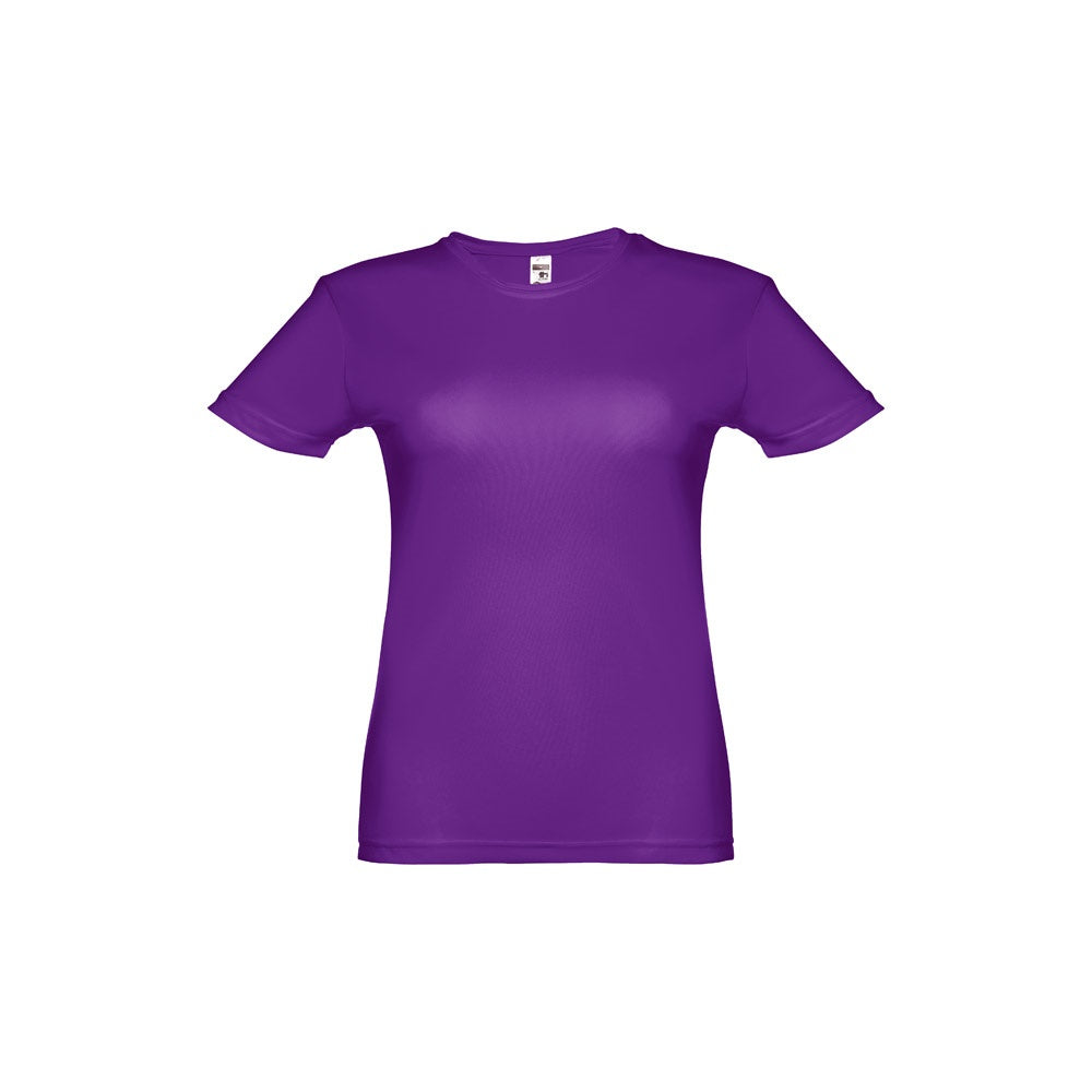 THC NICOSIA WOMEN promotional t-shirt in purple with custom logo branding