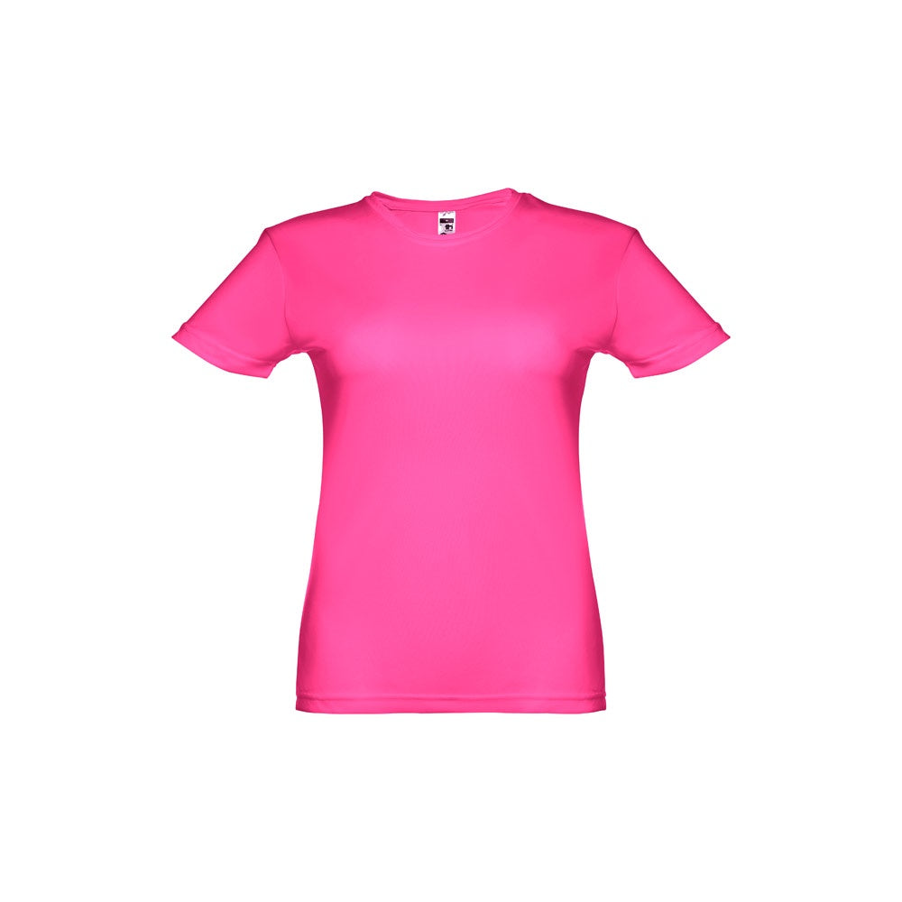THC NICOSIA WOMEN promotional t-shirt in hexachrome pink with custom logo branding
