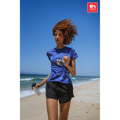 THC NICOSIA WOMEN promotional t-shirt (complete set view) with custom logo branding