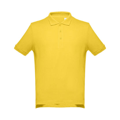 THC ADAM promotional polo shirt in yellow with custom logo branding