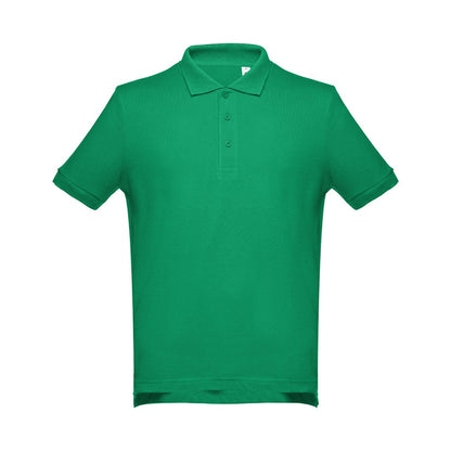 THC ADAM promotional polo shirt in green with custom logo branding