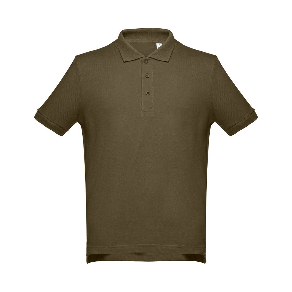 THC ADAM promotional polo shirt in army green with custom logo branding