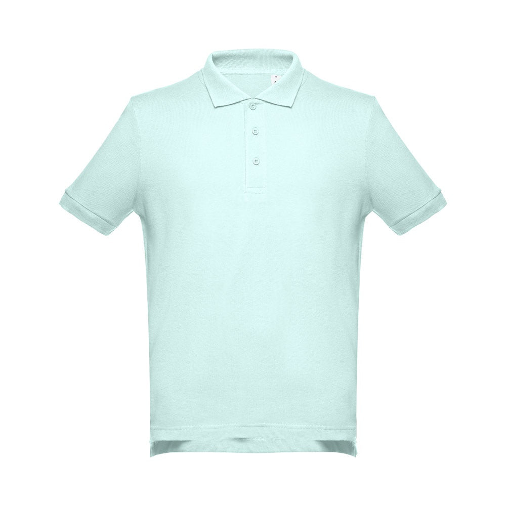 THC ADAM promotional polo shirt in mint green with custom logo branding