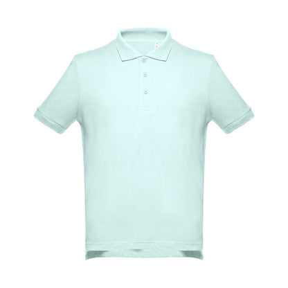 THC ADAM promotional polo shirt in mint green with custom logo branding
