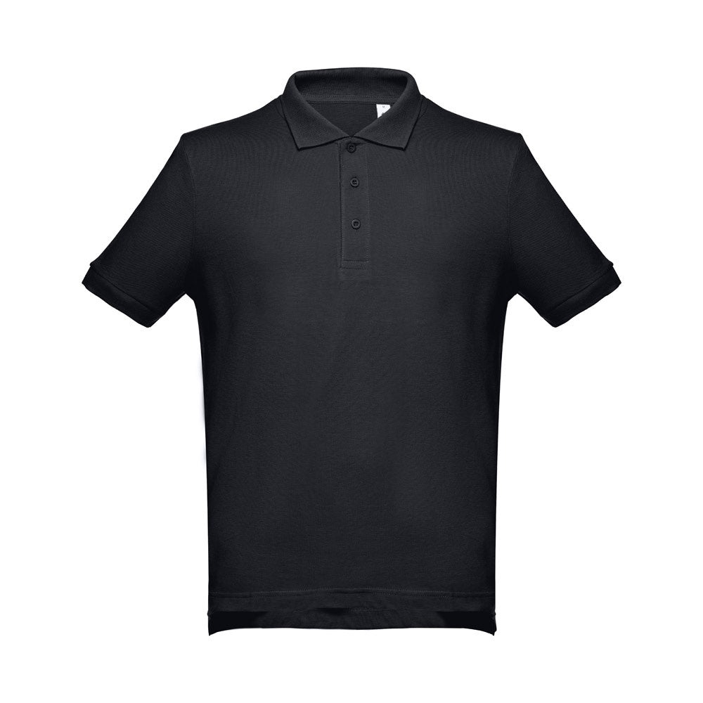 THC ADAM 3XL promotional polo shirt in black with custom logo branding