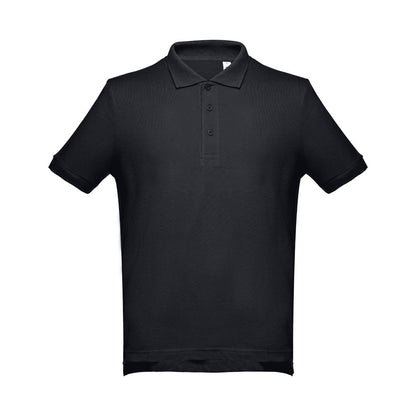 THC ADAM 3XL promotional polo shirt in black with custom logo branding