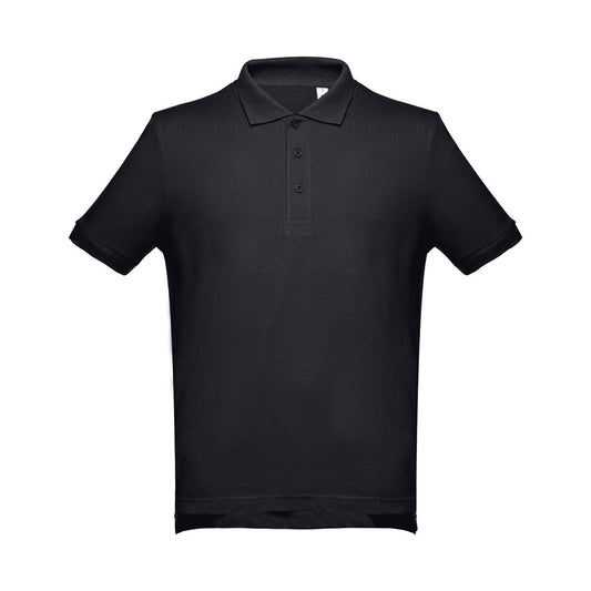 THC ADAM 3XL promotional polo shirt in black with custom logo branding