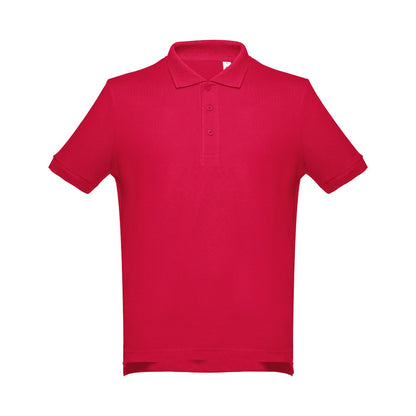 THC ADAM 3XL promotional polo shirt in red with custom logo branding