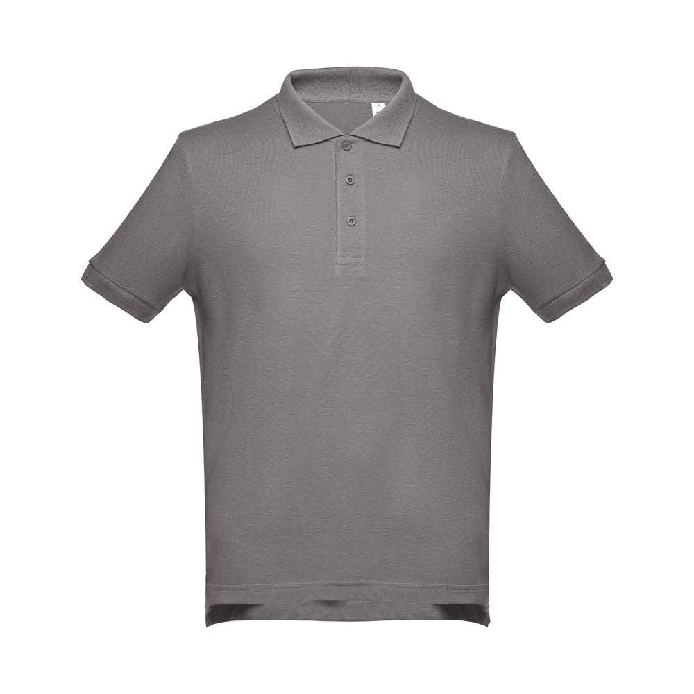 THC ADAM 3XL promotional polo shirt in grey with custom logo branding