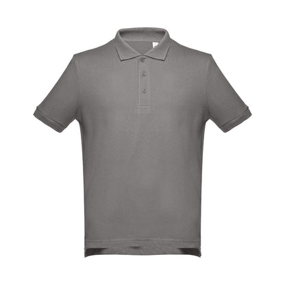 THC ADAM 3XL promotional polo shirt in grey with custom logo branding