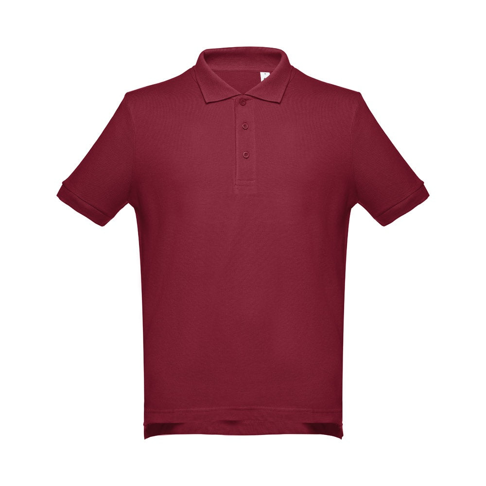 THC ADAM 3XL promotional polo shirt in burgundy with custom logo branding