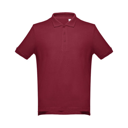 THC ADAM 3XL promotional polo shirt in burgundy with custom logo branding