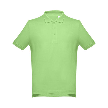 THC ADAM 3XL promotional polo shirt in light green with custom logo branding