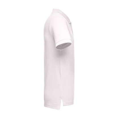 THC ADAM 3XL promotional polo shirt in pastel pink (detail view) with custom logo branding