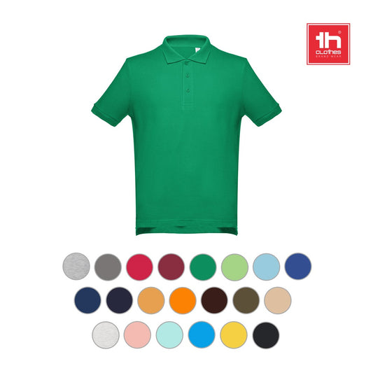THC ADAM 3XL promotional polo shirt (complete set view) with custom logo branding