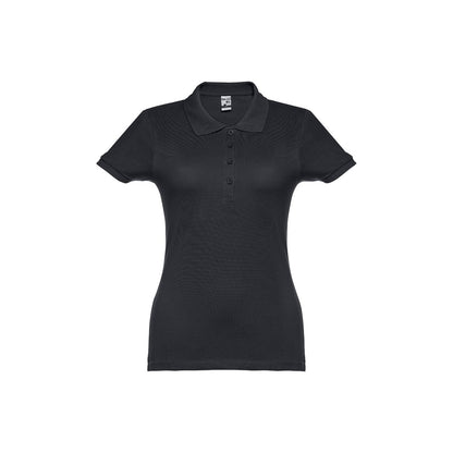 THC EVE promotional polo shirt in black with custom logo branding