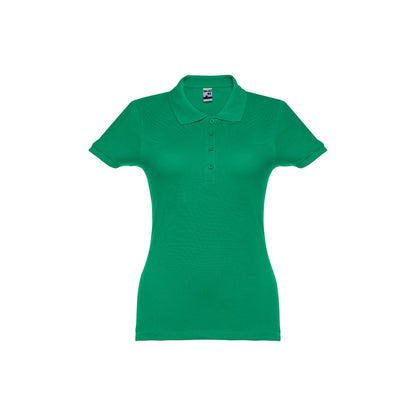 THC EVE promotional polo shirt in green with custom logo branding