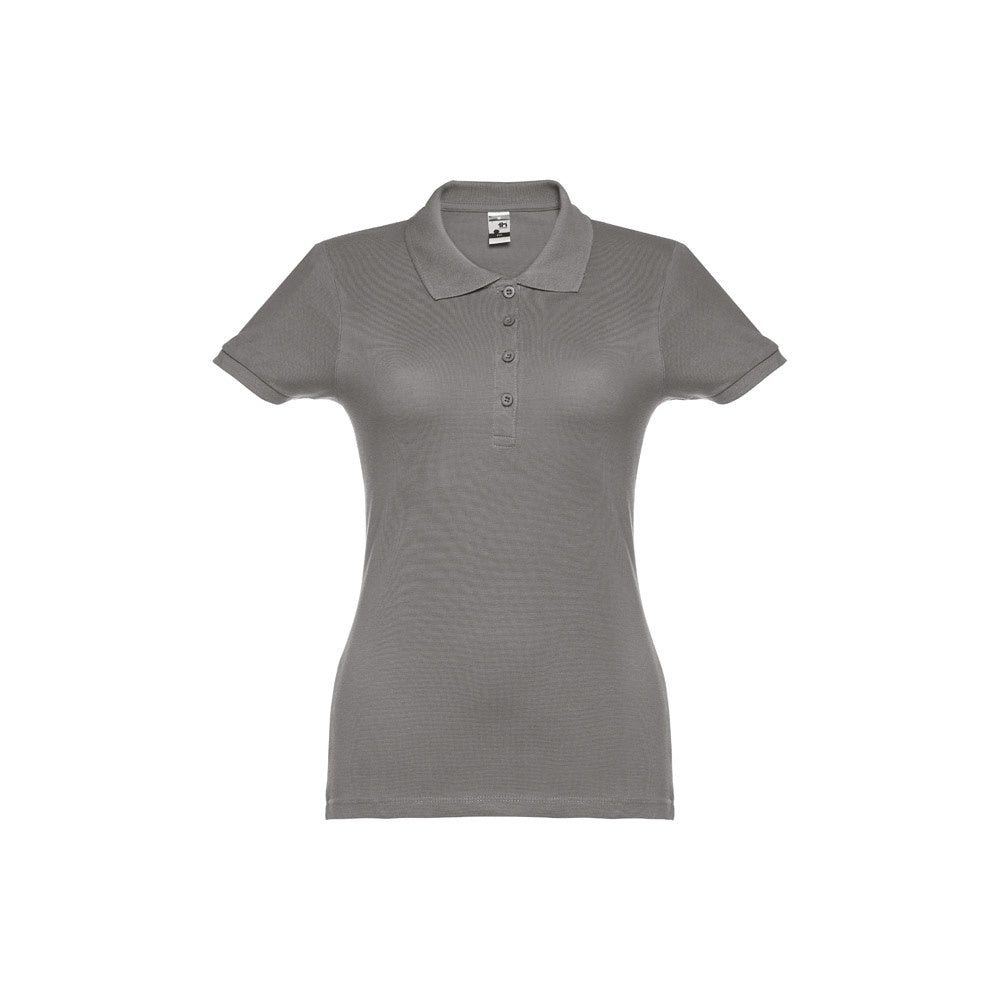 THC EVE promotional polo shirt in grey with custom logo branding