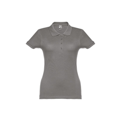 THC EVE promotional polo shirt in grey with custom logo branding