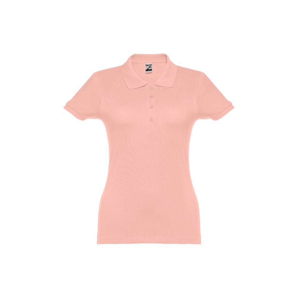THC EVE promotional polo shirt in salmon with custom logo branding