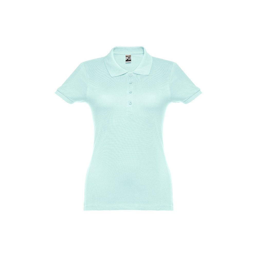 THC EVE promotional polo shirt in mint green with custom logo branding