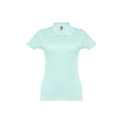 THC EVE promotional polo shirt in mint green with custom logo branding