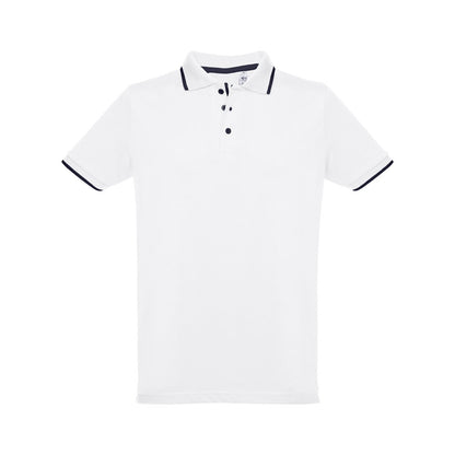 THC ROME WH promotional polo shirt in white with custom logo branding