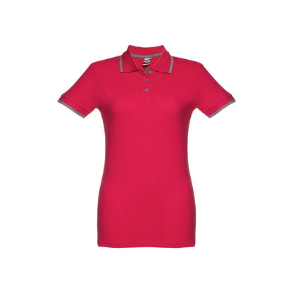 THC ROME WOMEN promotional polo shirt in red with custom logo branding