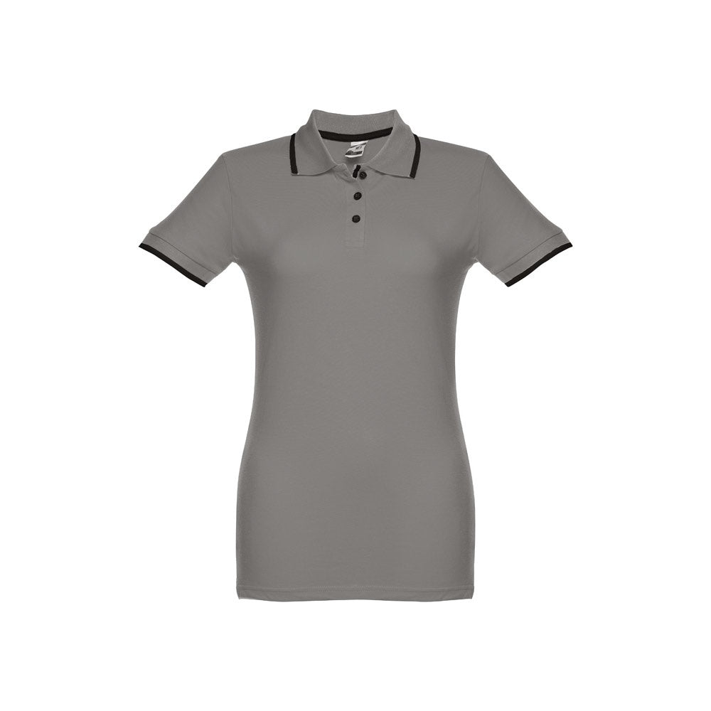 THC ROME WOMEN promotional polo shirt in grey with custom logo branding