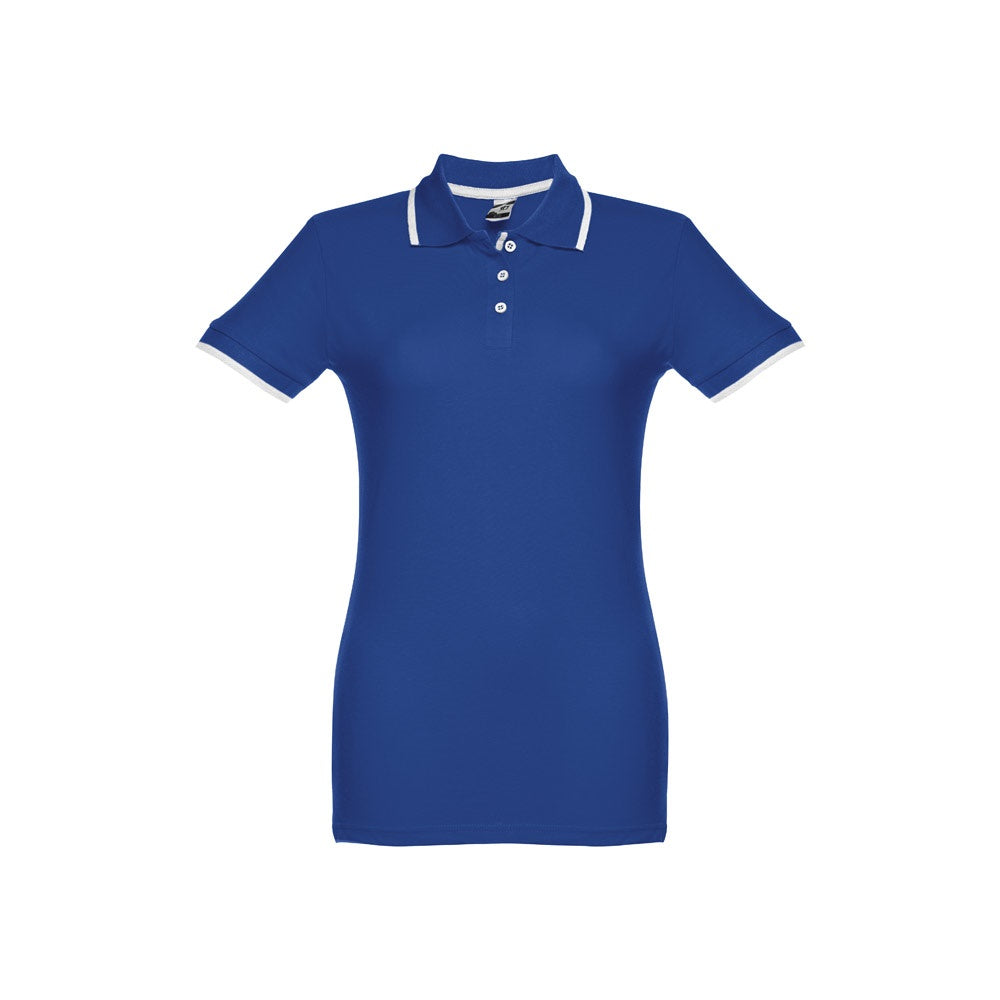 THC ROME WOMEN promotional polo shirt in royal blue with custom logo branding