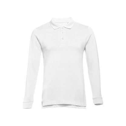 THC BERN WH promotional polo shirt in white with custom logo branding