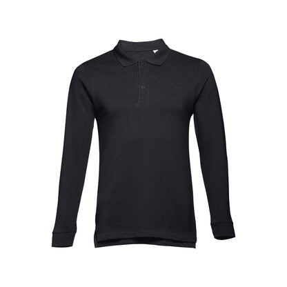 THC BERN 3XL promotional polo shirt in black with custom logo branding
