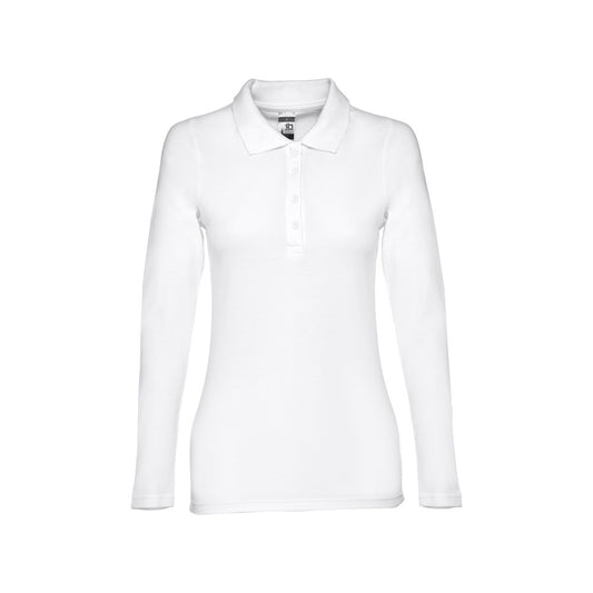 THC BERN WOMEN WH promotional polo shirt in white with custom logo branding