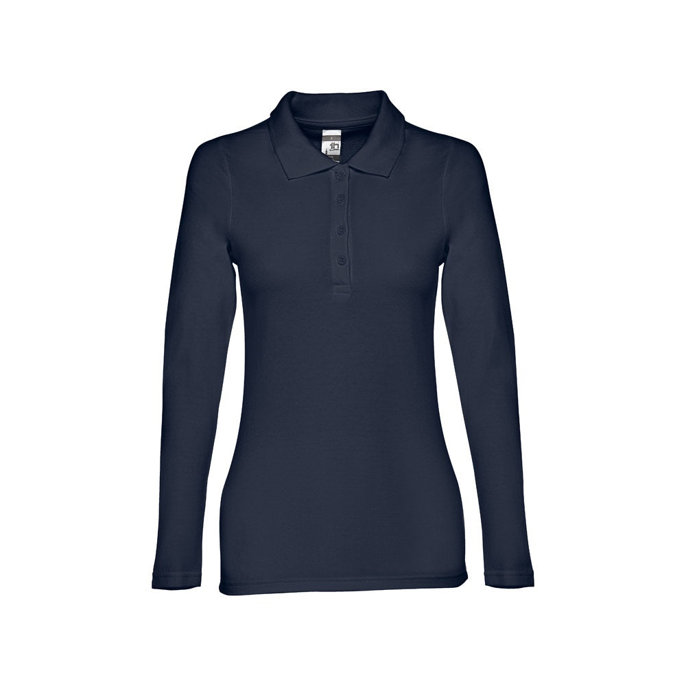 THC BERN WOMEN promotional polo shirt in blue with custom logo branding
