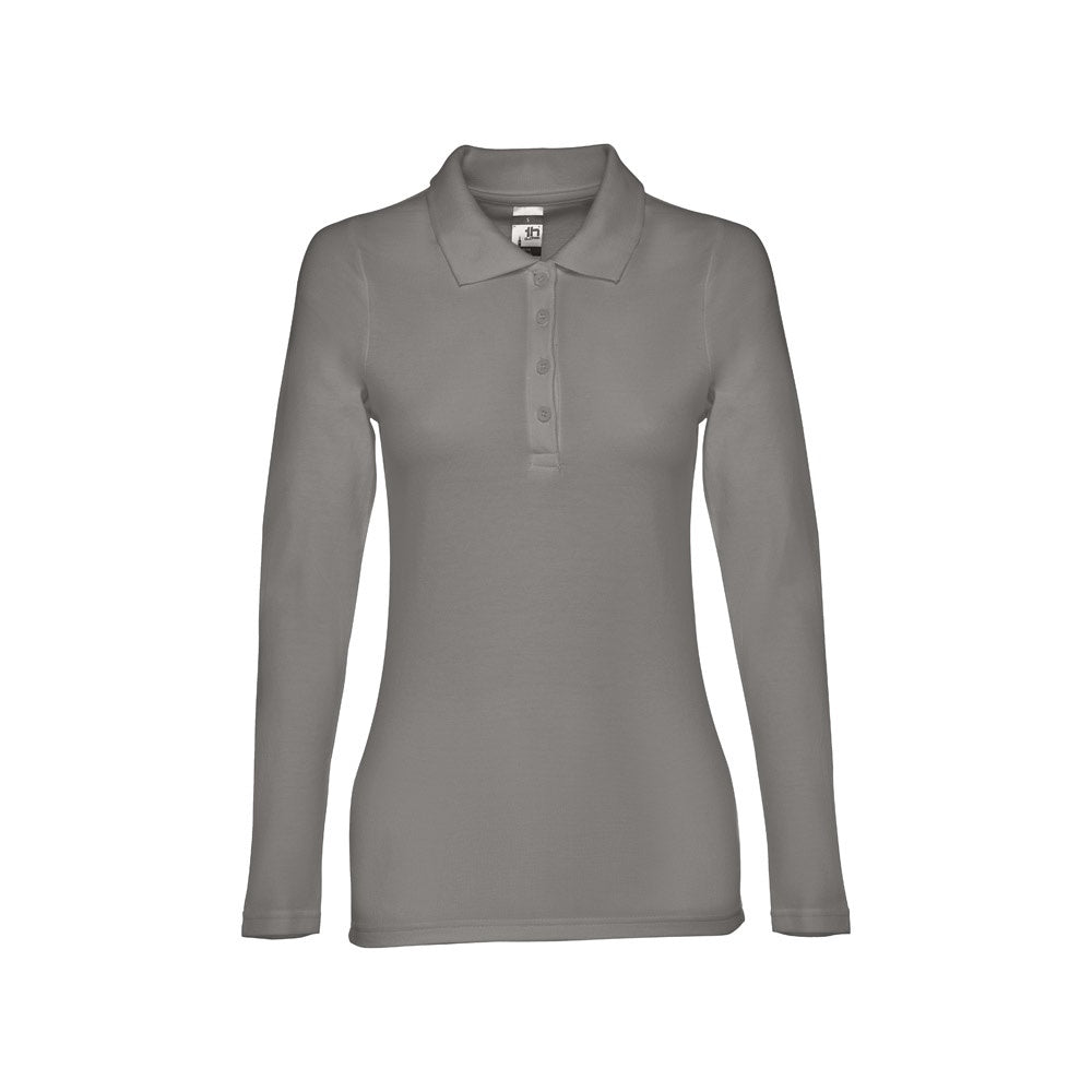THC BERN WOMEN promotional polo shirt in grey with custom logo branding