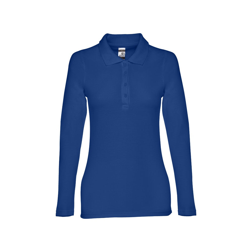 THC BERN WOMEN promotional polo shirt in royal blue with custom logo branding