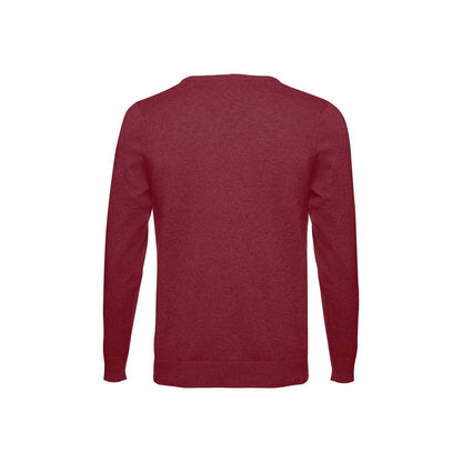 THC MILAN promotional sweatshirt in burgundy (detail view) with custom logo branding